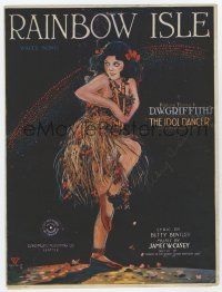 5h279 IDOL DANCER sheet music '20 D.W. Griffith, art of sexy tropical beauty, Rainbow Isle!