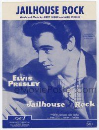 5h285 JAILHOUSE ROCK sheet music '57 classic art of rock & roll king Elvis Presley, the title song!
