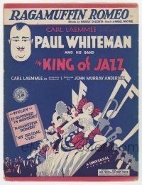 5h292 KING OF JAZZ sheet music '30 cool art of Paul Whiteman + showgirls, Ragamuffin Romeo!