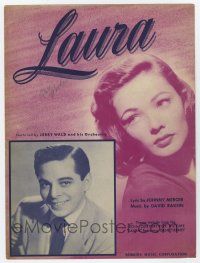 5h296 LAURA sheet music '44 sexy Gene Tierney, Otto Preminger, title song featured by Jerry Wald!