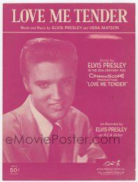 5h304 LOVE ME TENDER sheet music '56 1st Elvis Presley, great close portrait, the title song!
