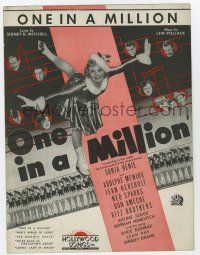 5h331 ONE IN A MILLION sheet music '36 ice skating Sonja Henie, One In A Million!