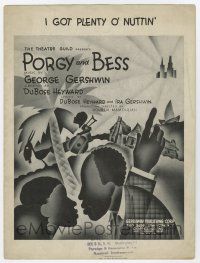 5h341 PORGY & BESS sheet music '35 cool artwork by B. Harris, I Got Plenty O' Nuttin'!