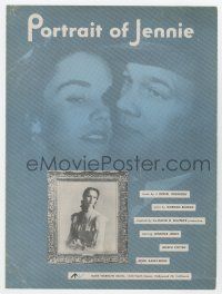 5h343 PORTRAIT OF JENNIE sheet music '49 Joseph Cotten, beautiful Jennifer Jones, the title song!