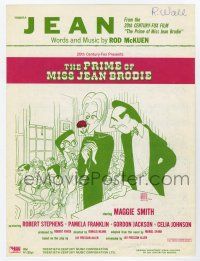 5h348 PRIME OF MISS JEAN BRODIE sheet music '69 great Al Hirschfeld cover art, Jean by Rod McKuen!