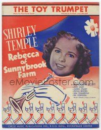 5h351 REBECCA OF SUNNYBROOK FARM sheet music '38 cutest Shirley Temple, The Toy Trumpet!
