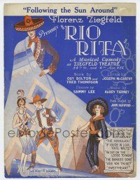 5h354 RIO RITA sheet music '27 Florenz Ziegfeld's Broadway show, Following the Sun Around!
