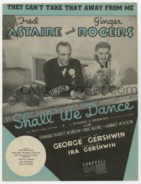 5h369 SHALL WE DANCE sheet music '37 Astaire & Rogers, They Can't Take That Away From Me!