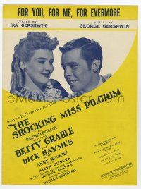 5h371 SHOCKING MISS PILGRIM sheet music '46 Betty Grable, For You, For Me, For Evermore!