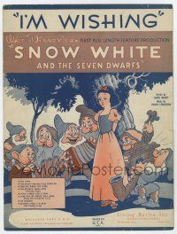 5h380 SNOW WHITE & THE SEVEN DWARFS sheet music '37 Disney animated fantasy classic, I'm Wishing!