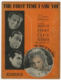 5h418 TOAST OF NEW YORK sheet music '37 different art of Frances Farmer, The First Time I Saw You!