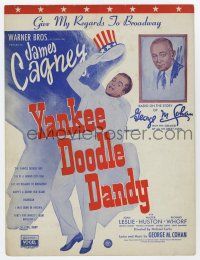 5h445 YANKEE DOODLE DANDY sheet music '42 James Cagney classic, Give My Regards to Broadway!