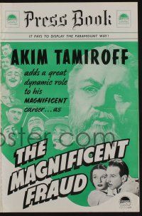 5h774 MAGNIFICENT FRAUD English pressbook '39 images of Akim Tamiroff as himself & in disguise!