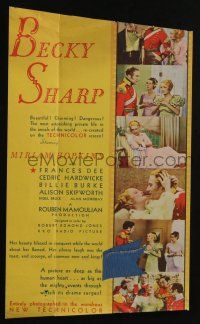 5h005 BECKY SHARP herald '35 Rouben Mamoulian directs first Technicolor feature w/ Miriam Hopkins!