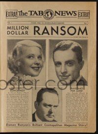 5h037 MILLION DOLLAR RANSOM herald '34 Phillips Holmes, Edward Arnold, Mary Carlisle, Damon Runyon