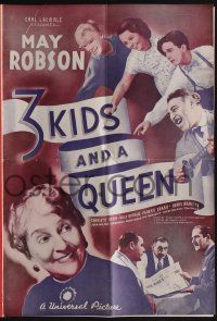 5h452 3 KIDS & A QUEEN pressbook '35 Relatives wanted her fortune! Roughnecks wanted her love!