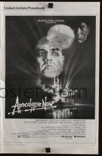 5h468 APOCALYPSE NOW pressbook '79 Francis Ford Coppola, classic Bob Peak art of Brando & Sheen!
