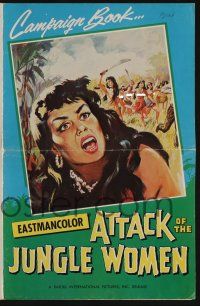 5h470 ATTACK OF THE JUNGLE WOMEN pressbook '59 art of sexy untamed women without morals or mercy!