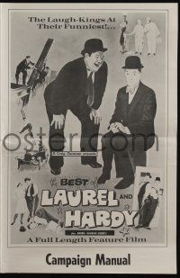5h483 BEST OF LAUREL & HARDY pressbook '67 great artwork images of Stan & Oliver!