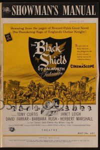 5h492 BLACK SHIELD OF FALWORTH pressbook '54 art of knight Tony Curtis & real life wife Janet Leigh