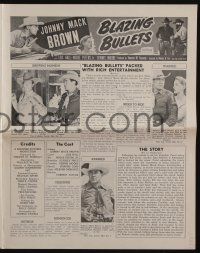 5h496 BLAZING BULLETS pressbook '51 cowboy Johnny Mack Brown, House Peters Jr, western action!
