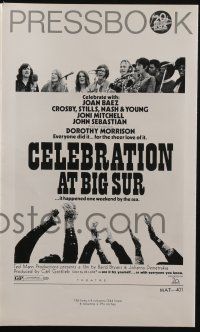 5h531 CELEBRATION AT BIG SUR pressbook '71 celebrate with Joan Baez, Crosby, Stills, Nash & Young!