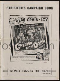 5h534 CHEAPER BY THE DOZEN pressbook '50 art of Clifton Webb holding baby w/kids in background!