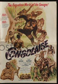 5h541 CONGOLAISE pressbook '50 great African jungle animal images, gorillas, lions, elephants,rhinos