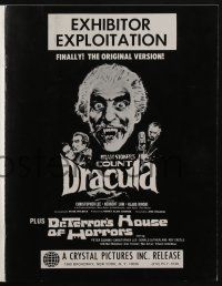 5h546 COUNT DRACULA/DR. TERROR'S HOUSE OF HORRORS pressbook '70s Christopher Lee double bill