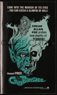 5h554 CRY OF THE BANSHEE pressbook '70 Edgar Allan Poe probes new depths of terror!
