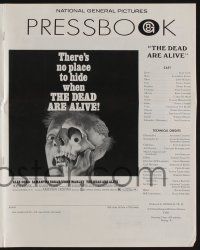 5h564 DEAD ARE ALIVE pressbook '72 Alex Cord, Samantha Eggar, wild zombie horror image!
