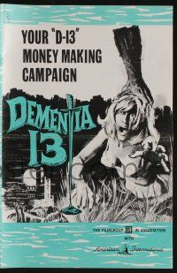5h571 DEMENTIA 13 pressbook '63 Francis Ford Coppola, Roger Corman, sexy horror art by Ray Burns!