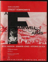5h609 FAREWELL TO ARMS pressbook '58 Rock Hudson, Jennifer Jones, Ernest Hemingway
