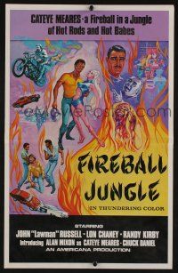 5h614 FIREBALL JUNGLE pressbook '69 hot rods and hot babes, Ralph L. Brown artwork!