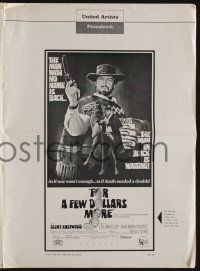 5h620 FOR A FEW DOLLARS MORE pressbook '67 Sergio Leone, great images of Clint Eastwood