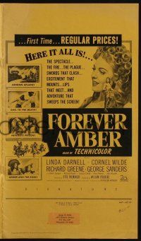 5h621 FOREVER AMBER pressbook '47 sexy Linda Darnell, Cornel Wilde, directed by Otto Preminger!