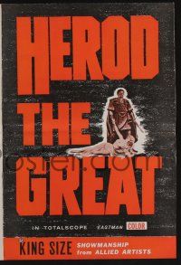 5h666 HEROD THE GREAT pressbook '60 Edmund Purdom, Sylvia Lopez, French/Italian epic!