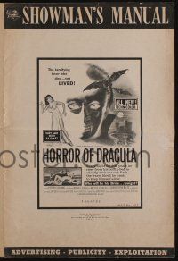 5h675 HORROR OF DRACULA pressbook '58 Hammer, cool artwork of vampire monster & sexy girl!