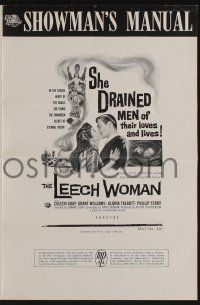 5h742 LEECH WOMAN pressbook '60 deadly female vampire drained love & life from every man she trapped