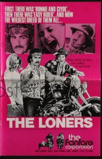 5h756 LONERS pressbook '72 biker Dean Stockwell breaks hearts, the wildest breed of them all!