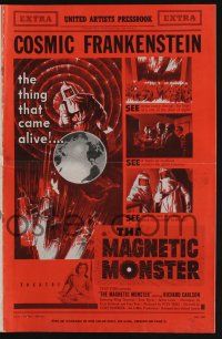 5h772 MAGNETIC MONSTER pressbook '53 Curt Siodmak, cosmic Frankenstein will swallow the Earth!