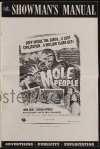 5h801 MOLE PEOPLE pressbook '56 from a lost age, horror crawls from the depths of the Earth!