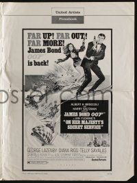 5h829 ON HER MAJESTY'S SECRET SERVICE pressbook '69 George Lazenby's only appearance as James Bond