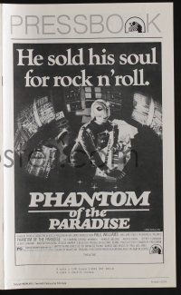 5h836 PHANTOM OF THE PARADISE pressbook '74 Brian De Palma, he sold his soul for rock n' roll!