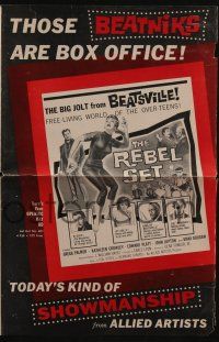 5h858 REBEL SET pressbook '59 sexy art of beatnik Kathleen Crowley in a jungle of strange kicks!