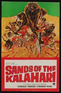 5h877 SANDS OF THE KALAHARI pressbook '65 the strangest adventure ever seen, cool die-cut cover!