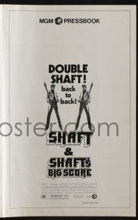 5h890 SHAFT/SHAFT'S BIG SCORE pressbook '73 Richard Roundtree blaxploitation double bill!