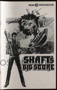5h891 SHAFT'S BIG SCORE pressbook '72 art of mean Richard Roundtree with big gun by John Solie!