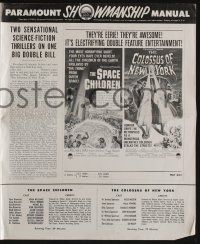 5h909 SPACE CHILDREN/COLOSSUS OF NEW YORK pressbook '58 electrifying double feature or horror!