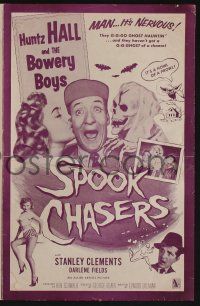 5h913 SPOOK CHASERS pressbook '57 Huntz Hall, Bowery Boys, It's a howl of a prowl!
